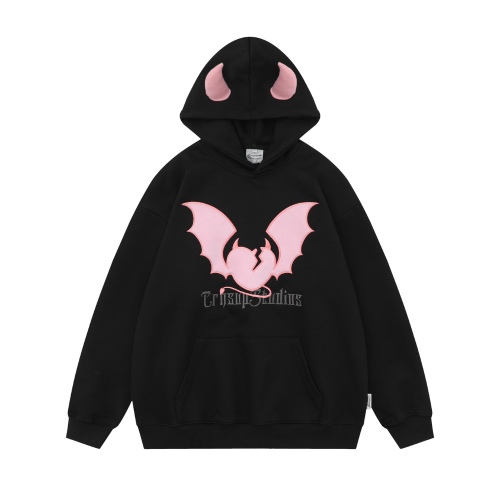 American Bat Embroidery Couple Hoodie