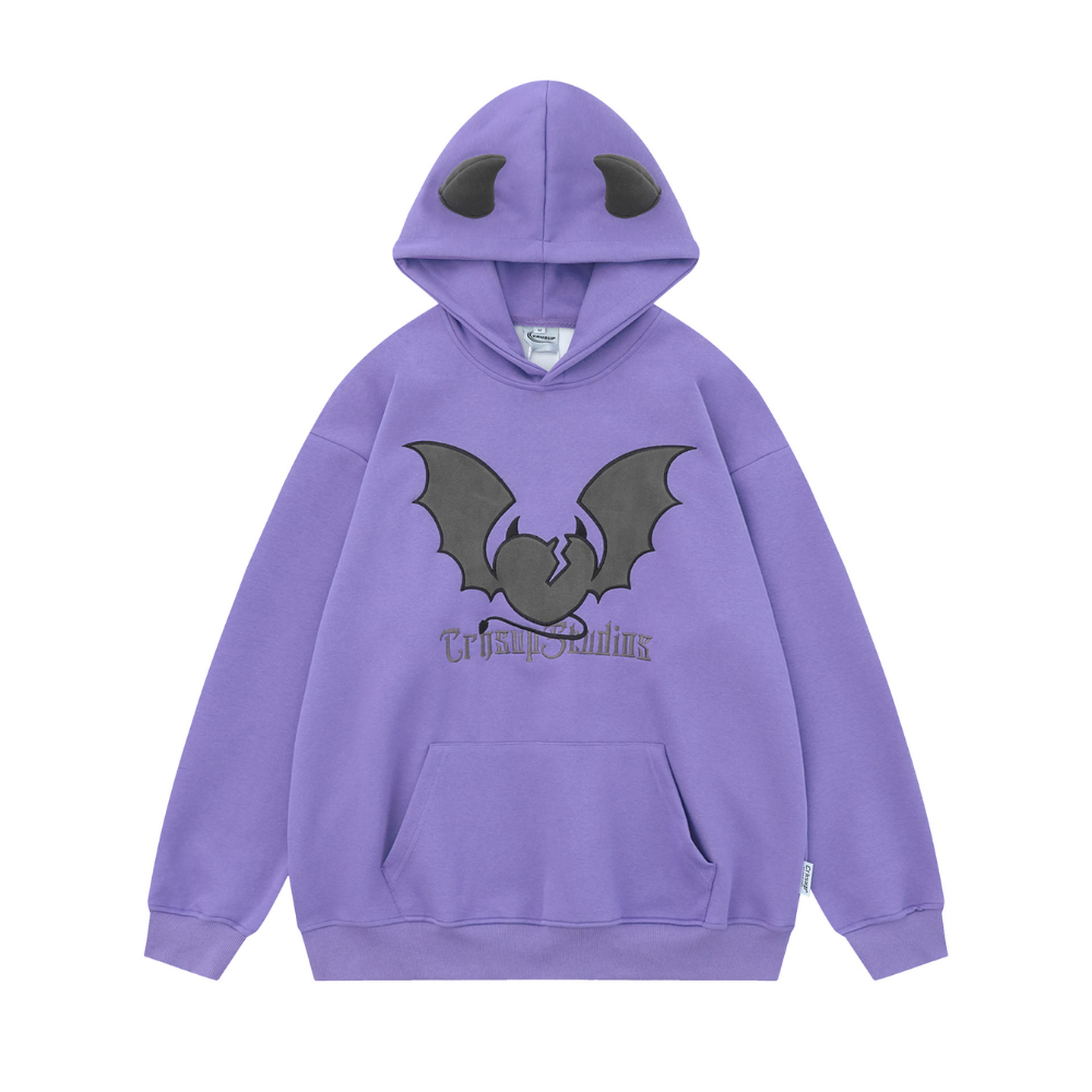 American Bat Embroidery Couple Hoodie