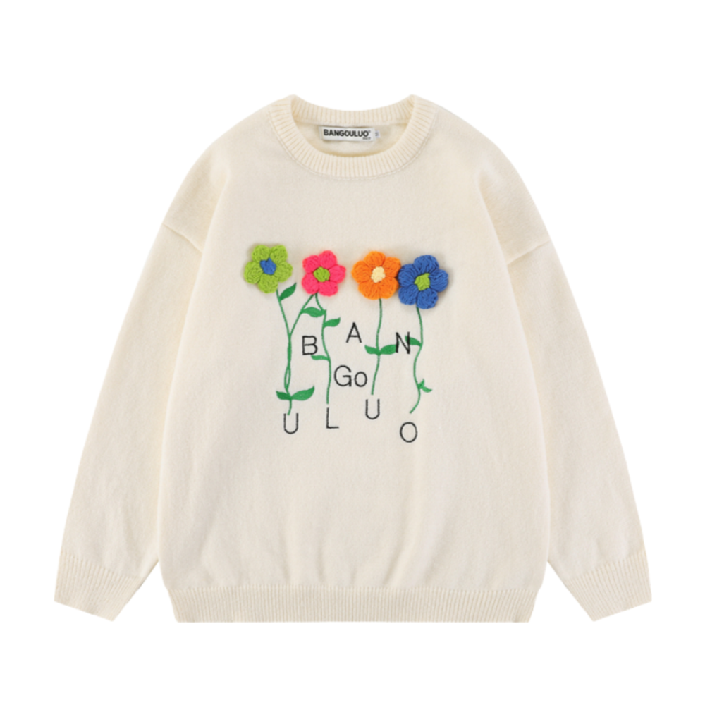 Cute 3D Flower Letter Sweatshirt