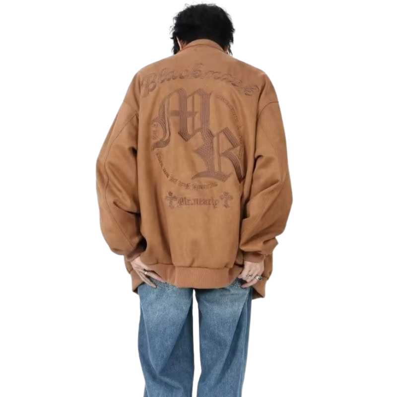 Vintage Embroidered Suede Lapel Jacket