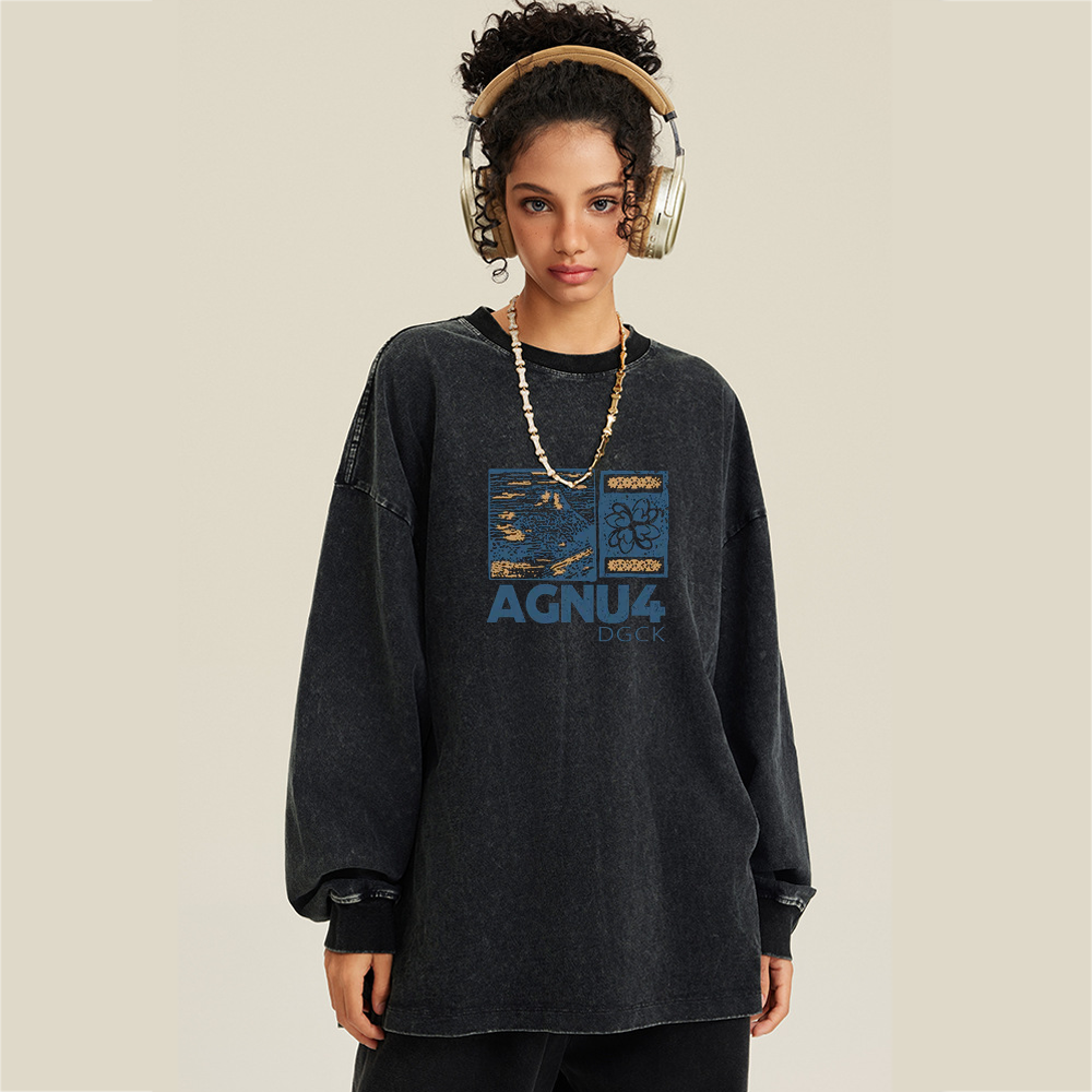 Vintage Landscape Print Sweatshirt