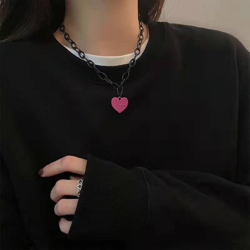 Red Heart Chain Necklace