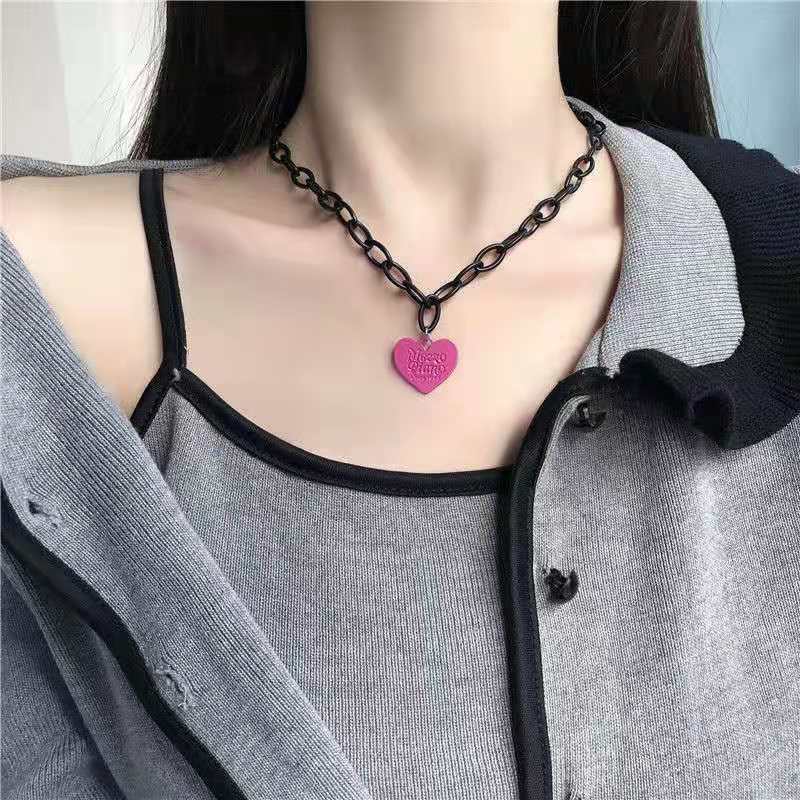 Red Heart Chain Necklace