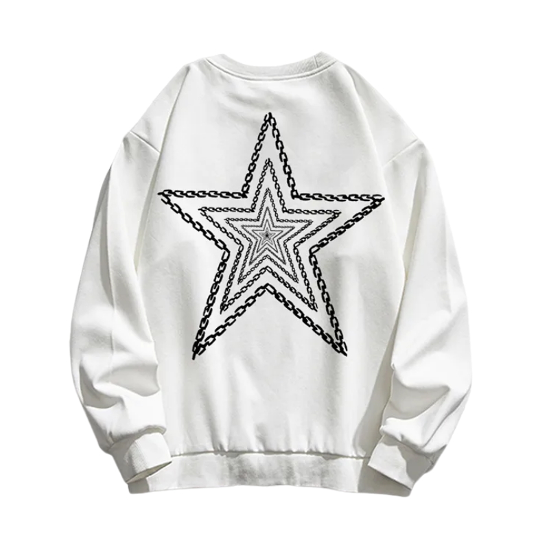 Vintage Pentagram Print Sweatshirt