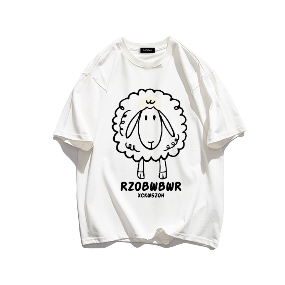 Simple Sheep Printed T-shirt