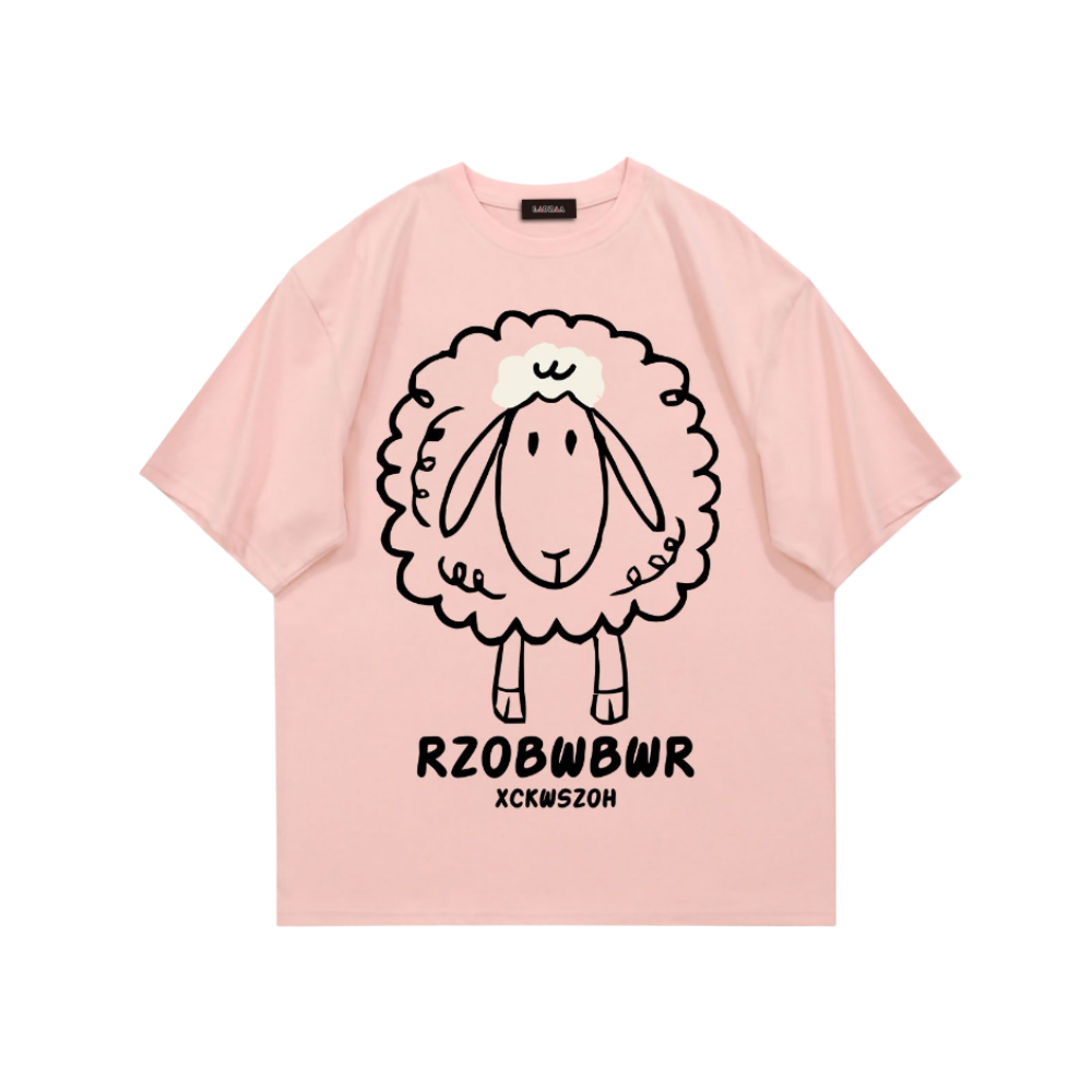 Simple Sheep Printed T-shirt