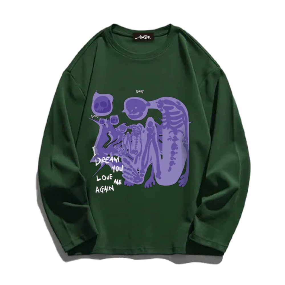 Dark Skull Crewneck Long Sleeve Shirt
