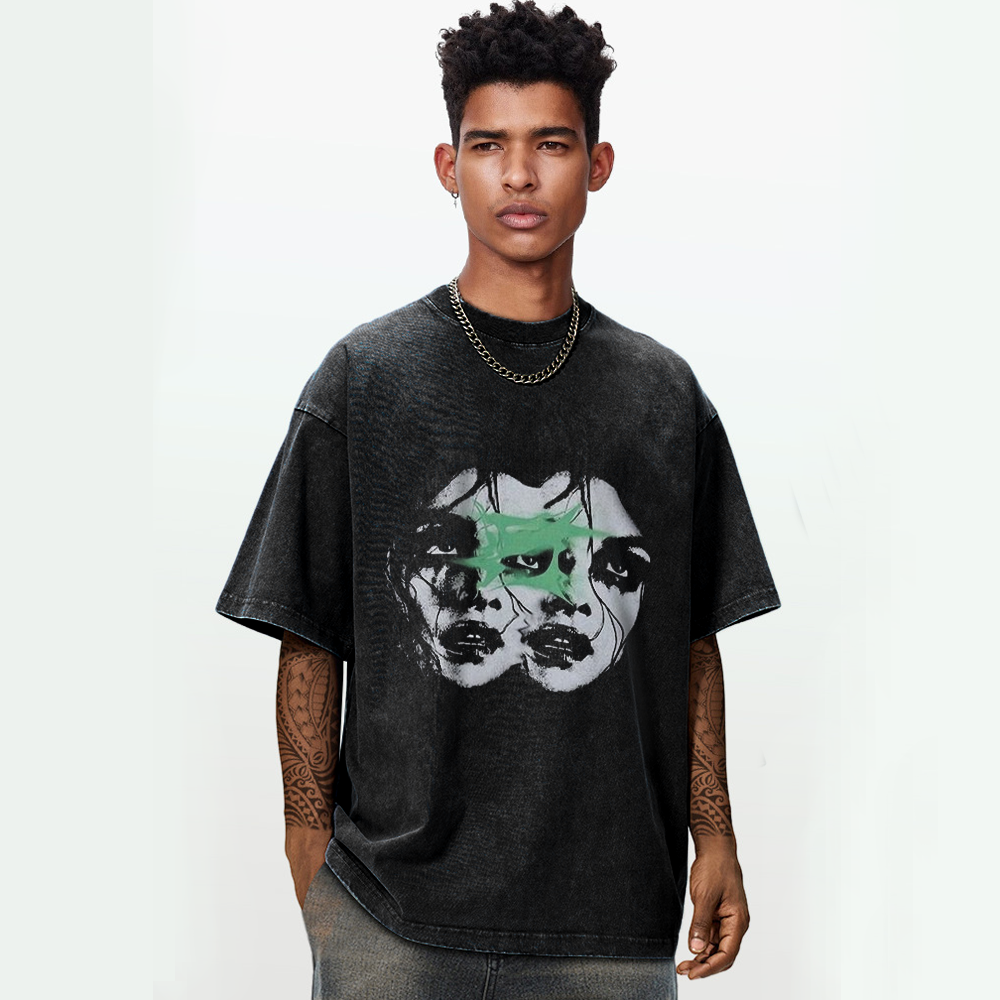 American Frightened Woman Washed T-Shirt