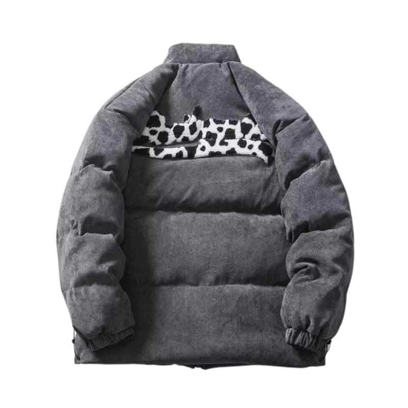 Corduroy Solid Color Alphabet Winter Coat