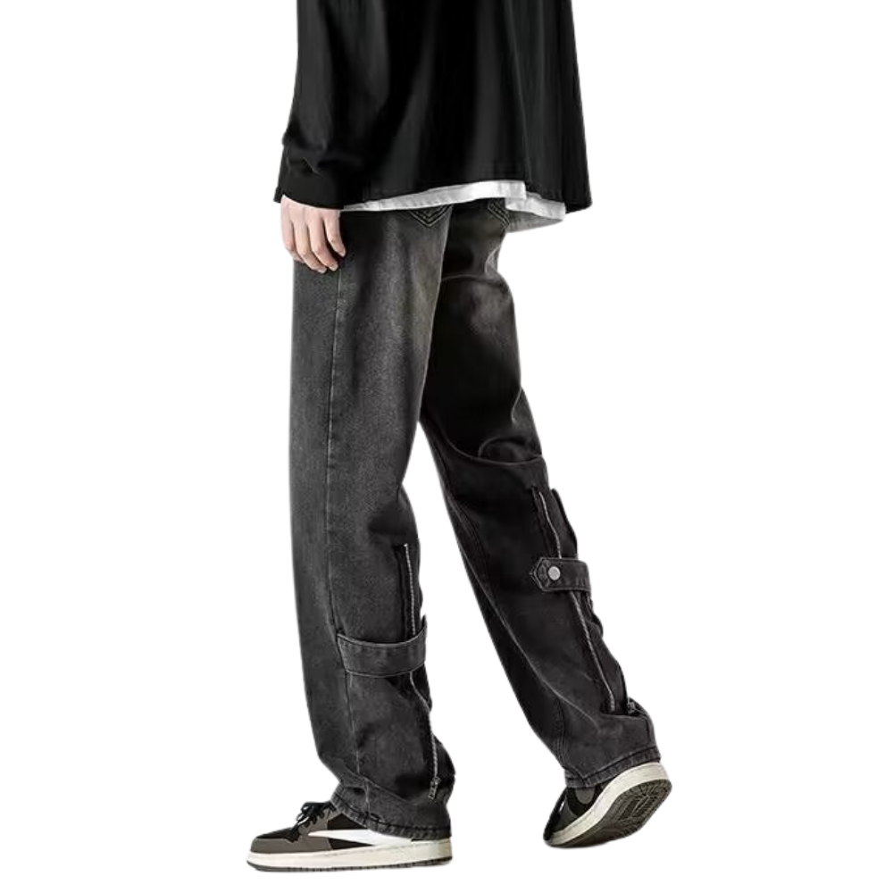 Vintage Distressed Straight Leg Jeans