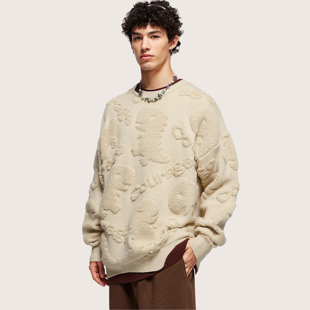 Cartoon Dinosaur Jacquard Sweater