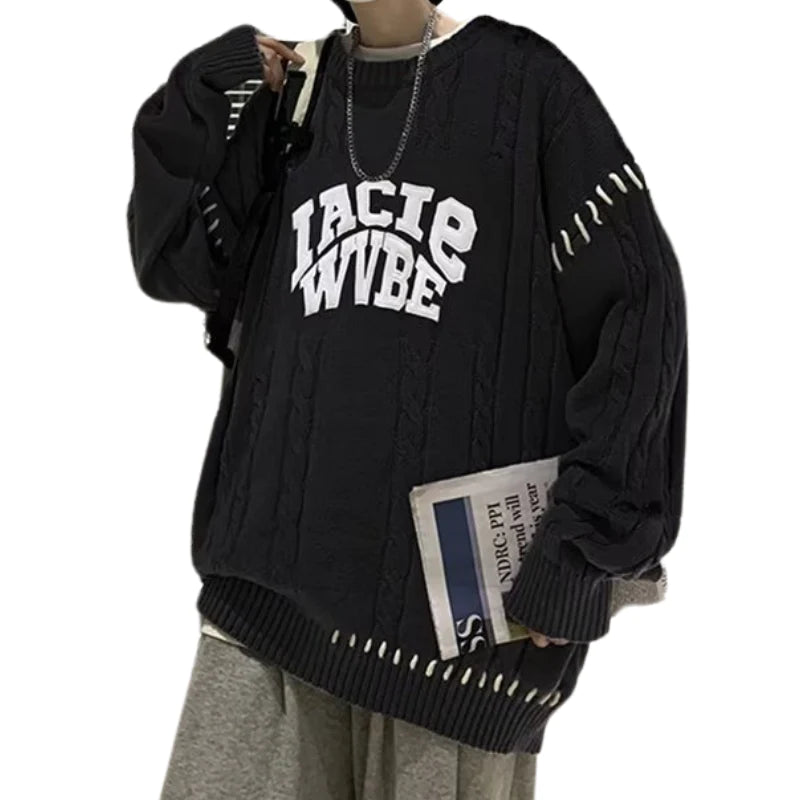 High Street Letter Embroidered Twist Sweater