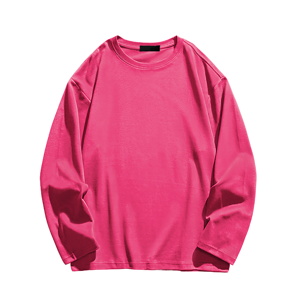 Solid Color Long Long Sleeve Shirt