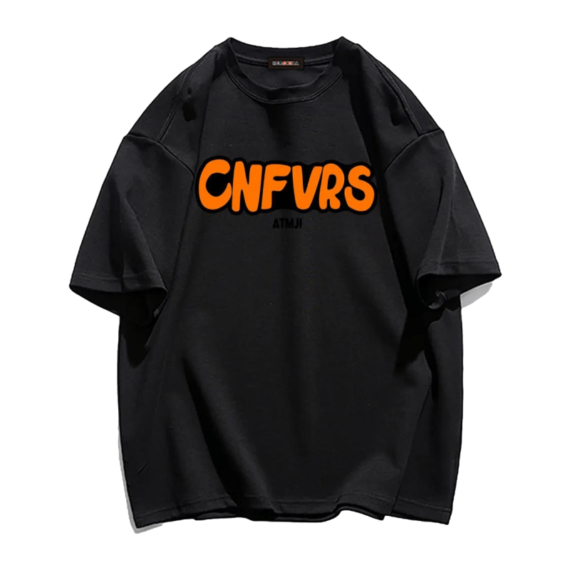 CNFVRS Letter Print Cotton T-shirt