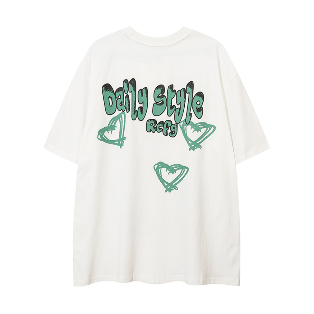 Cartoon Heart Graffiti Oversize T-shirt