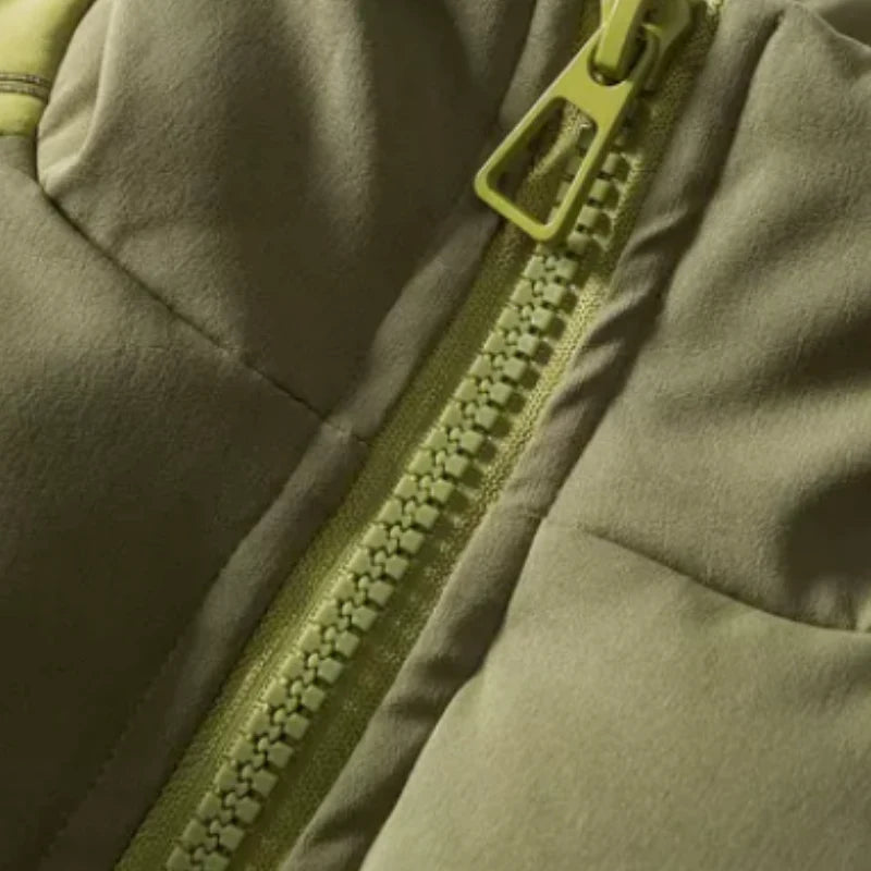 Classic Green Paneled Sherpa Coat