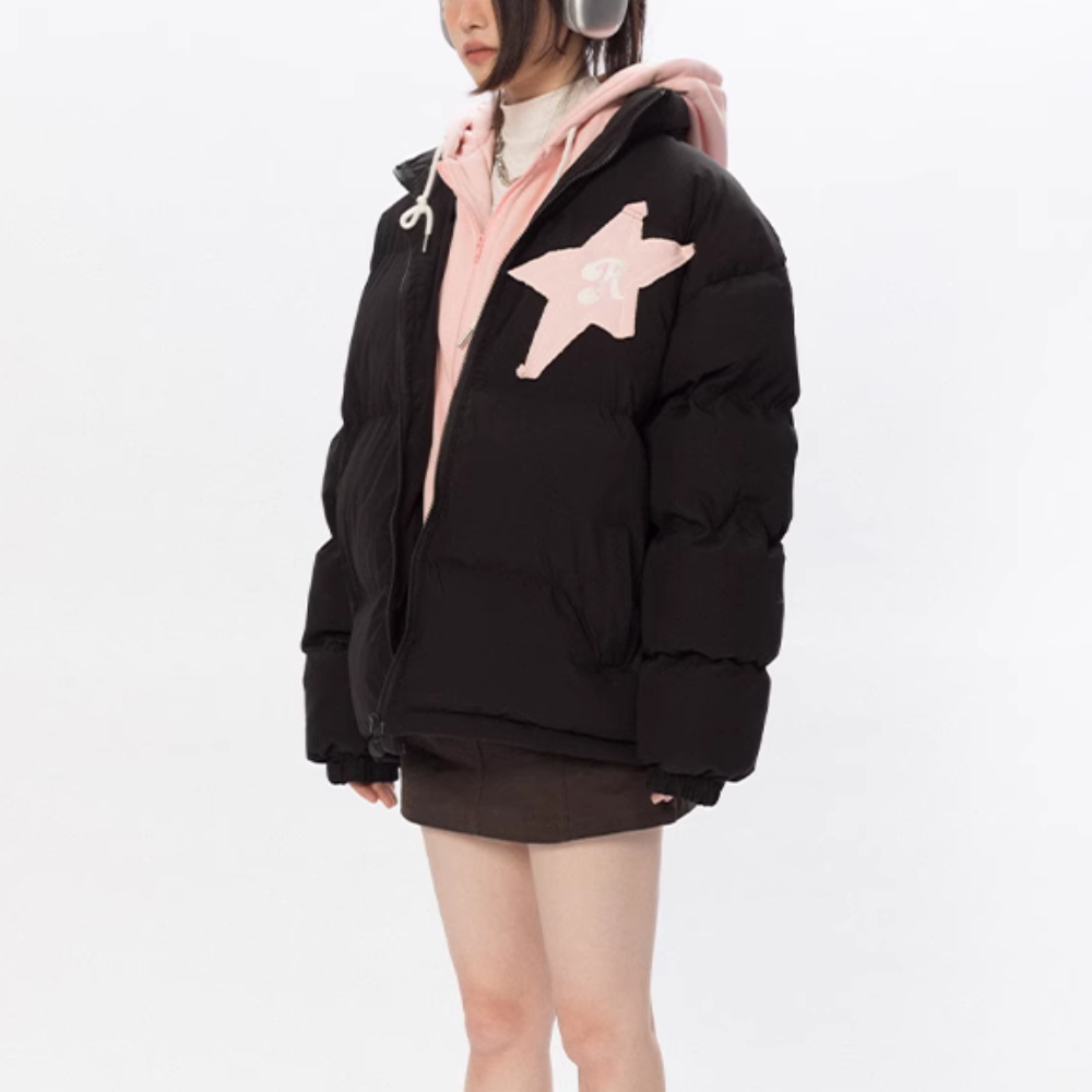 Women's Fake Two Piece Star Coat