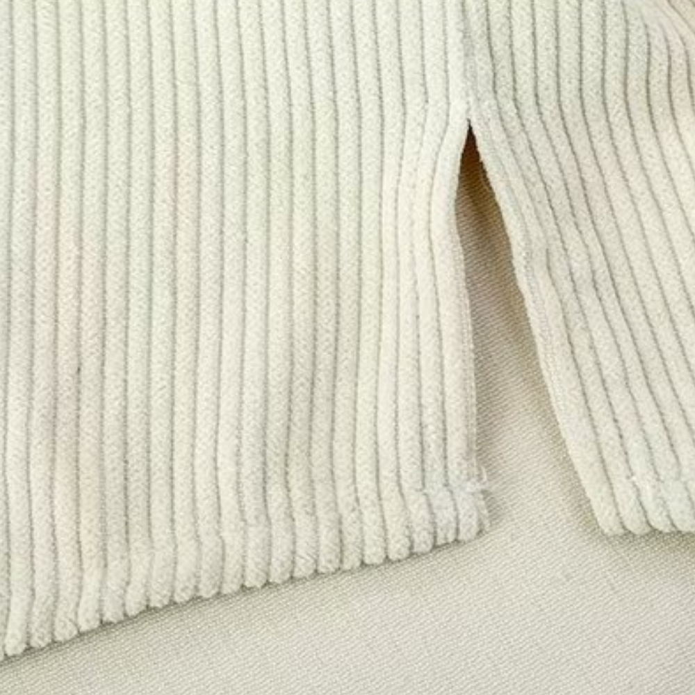 Corduroy Panel Color Contrast Shirt