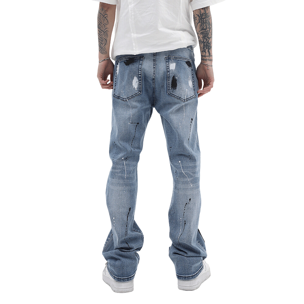 Urban High Street Graffiti Ripped Jeans