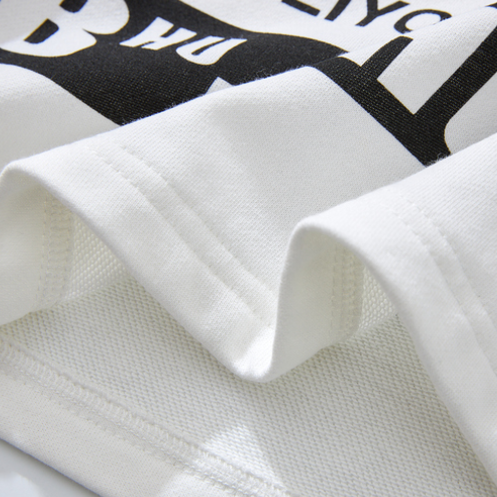 Bold Letter Pattern Polo Sweatshirt