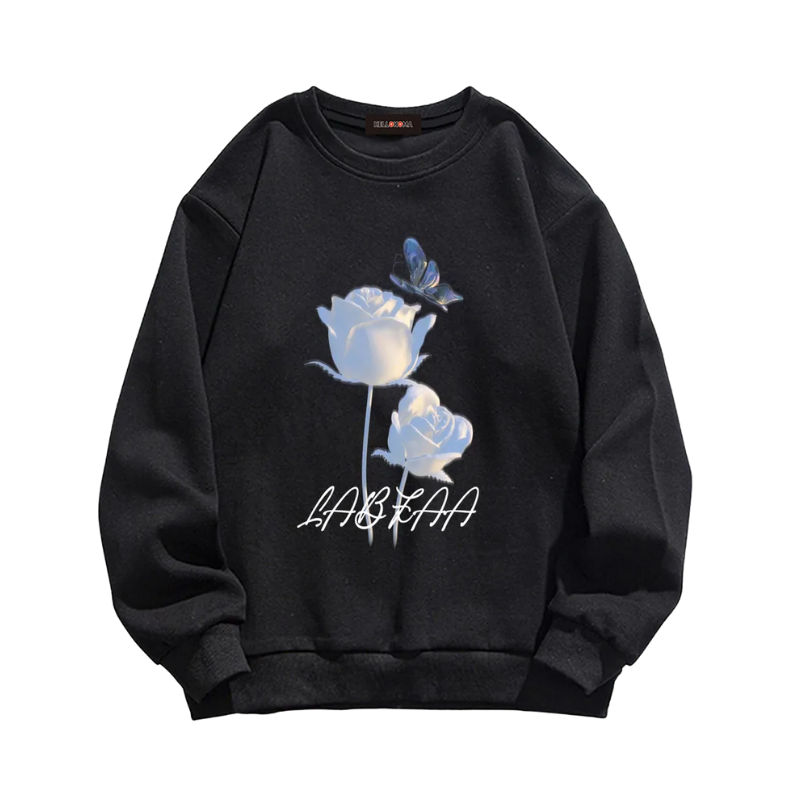 Retro Bold Rose Graphic Sweatshirt