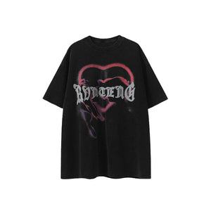 Vintage Heart Graphic Wash T-Shirt