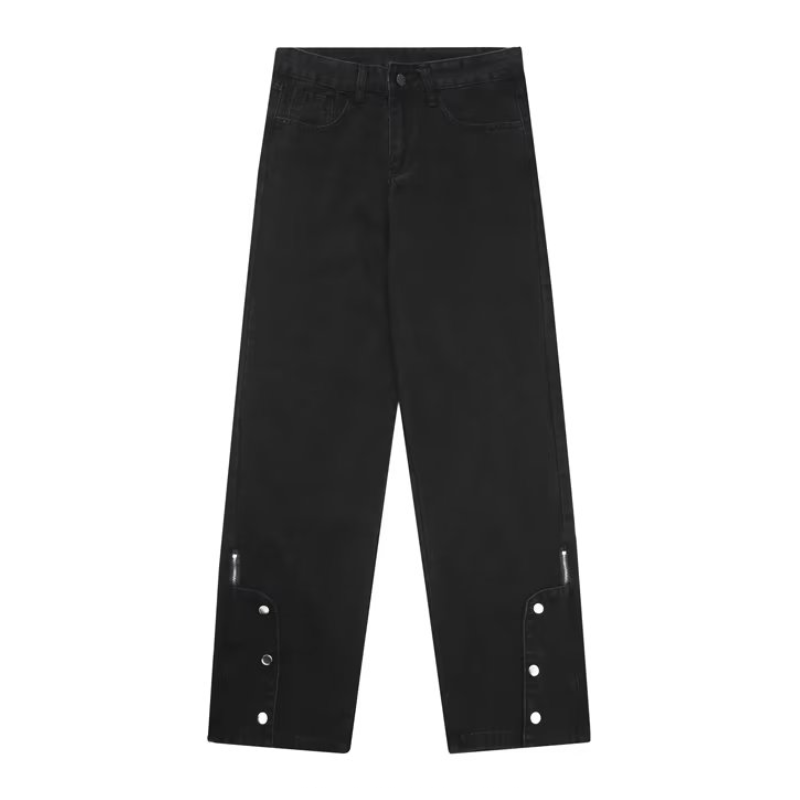 Solid Color Breasted Jeans