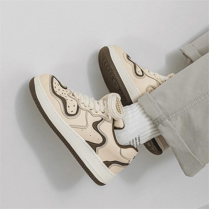 Trendy Coffee Latte Couple Casual Sneakers