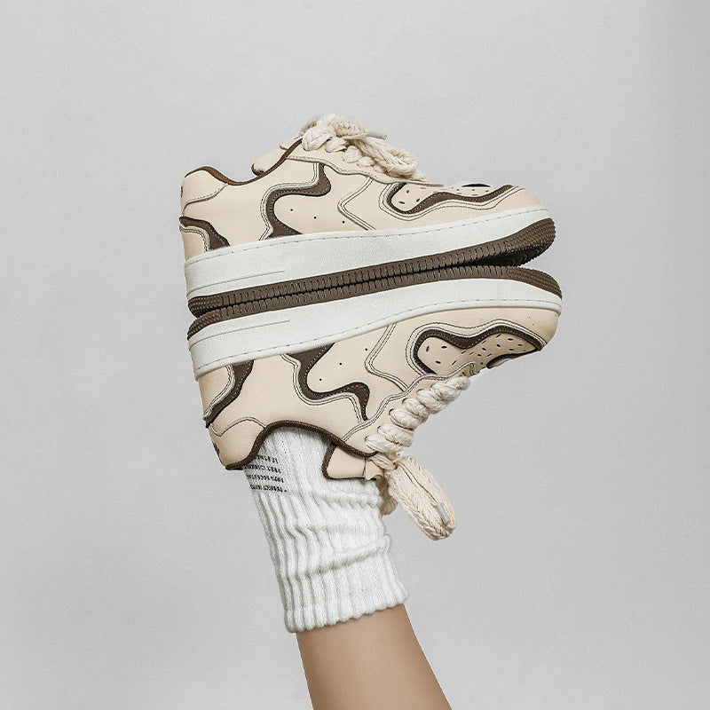 Trendy Coffee Latte Couple Casual Sneakers