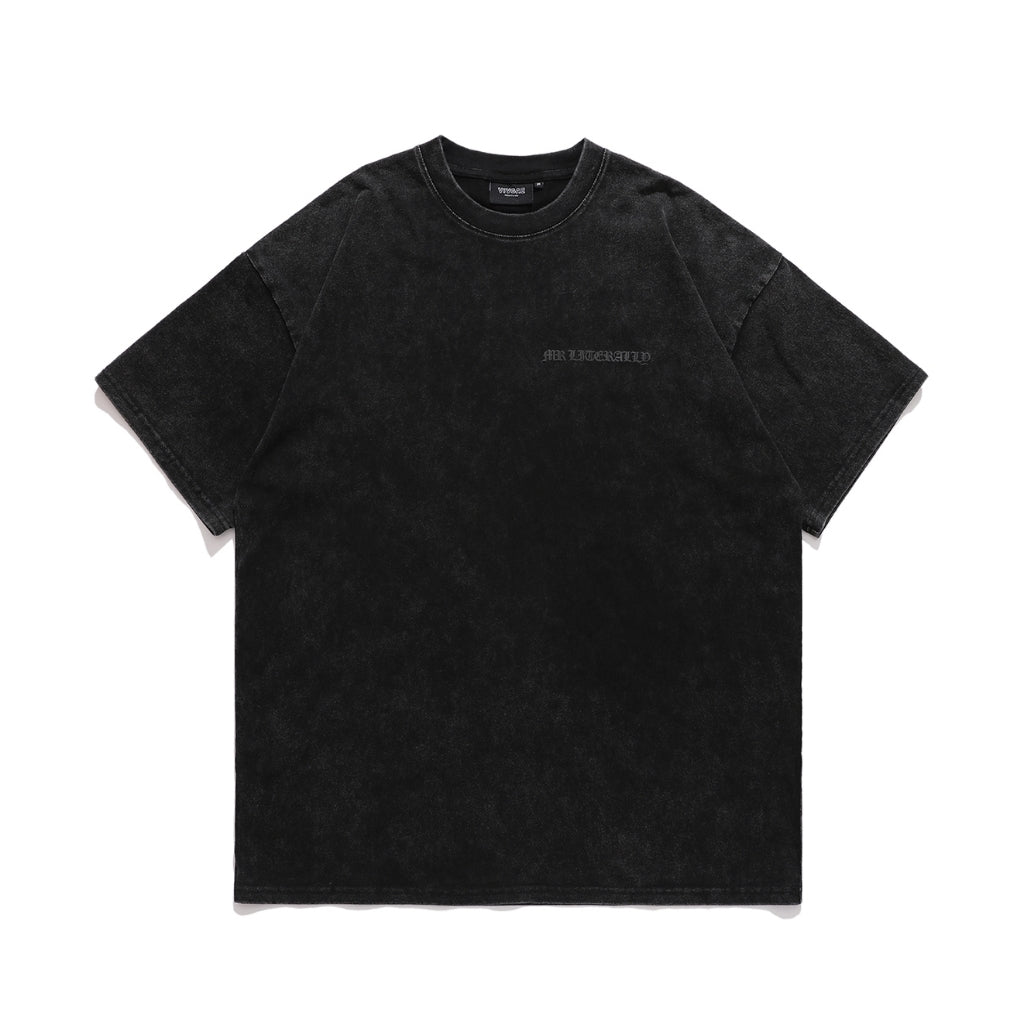 【LawFoo】Vintage Letter Graphic Washed T-Shirt