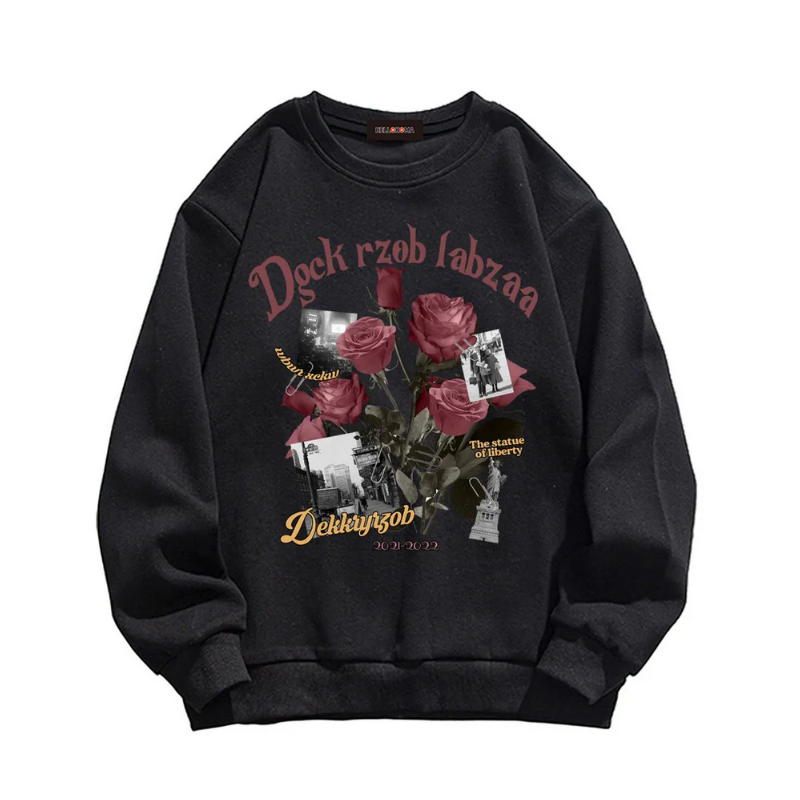 Vintage Rose Print Couple Sweatshirt