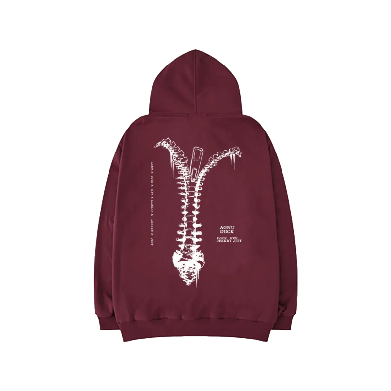 Skeleton Zipper Graphic Hoodie